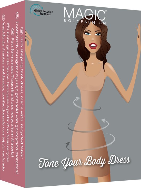 MAGIC Bodyfashion Tone Your Body Tank Dress Dames Corrigerend ondergoed - Latte - Maat S - MAGIC Bodyfashion