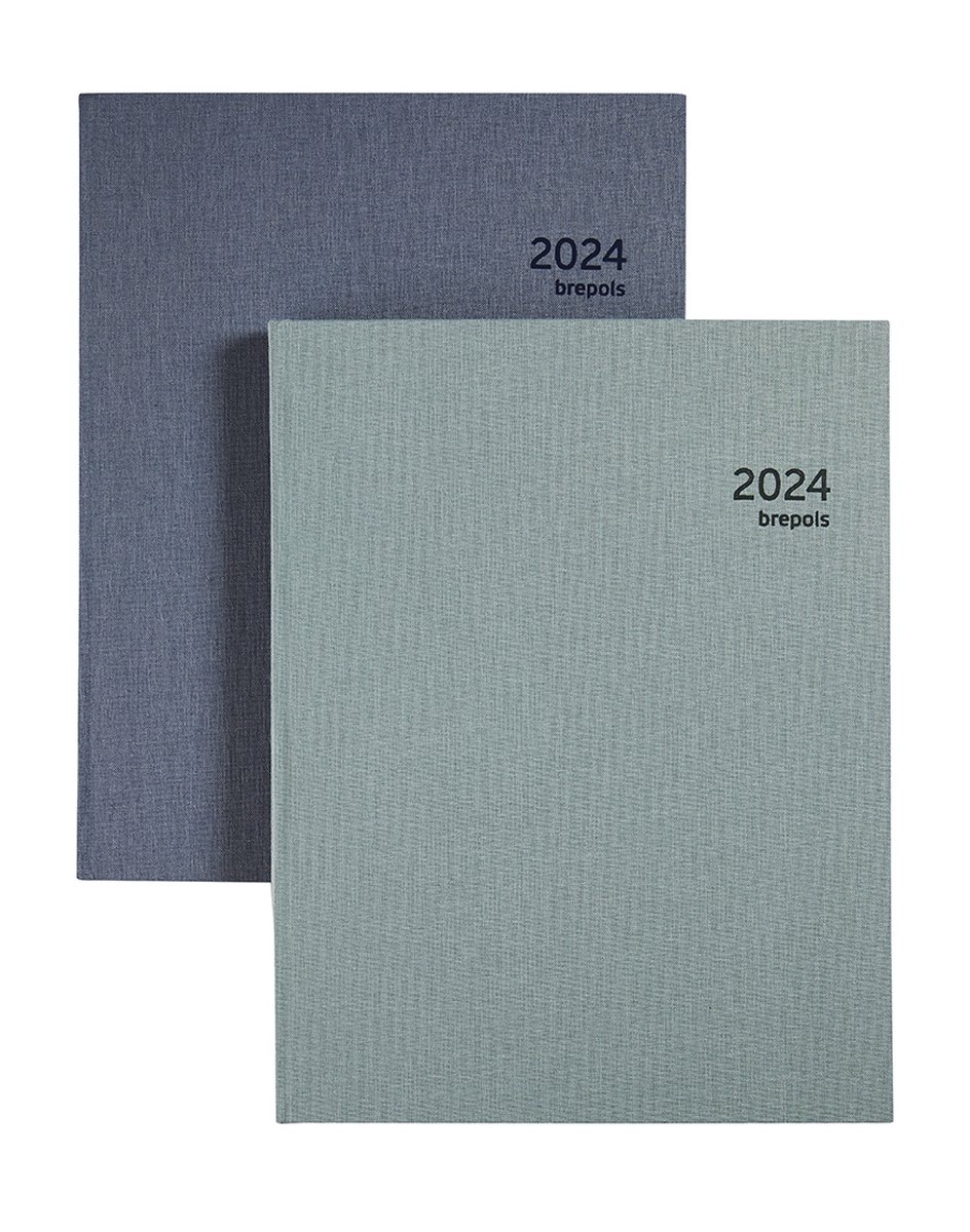Brepols Agenda 2024 - Optivision XL NL - NATURE - 21 x 27 cm - Blauw