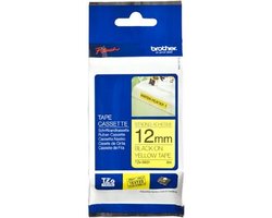 Adhesive Tape Brother TZES631 12 mm x 8 m Black Yellow Laminate