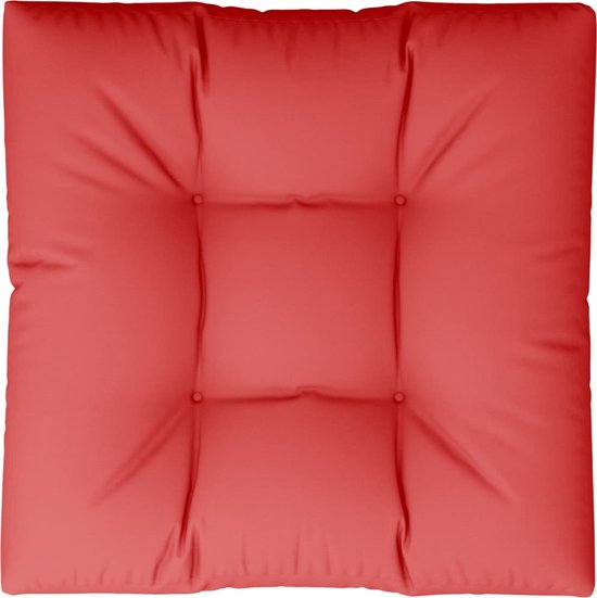 vidaXL - Palletkussen - 80x80x12 - cm - stof - rood