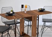 SNS Home – Praktische Tafel – Eettafel – Eettafel Uitschuifbaar – Opvouwbaar – Flamingo – 134 x 60 x 72 cm – Donker Walnoot - MDF Bruine Tafel