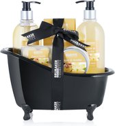 BRUBAKER Cosmetics Ensemble Bain et douche Ginger Vanilla avec baignoire Décoration - Coffret cadeau Zwart 9 pcs
