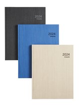 Brepols Agenda 2024 • Optivision NL • Optimaal leesbaar • Kashmir cover • 17,1 x 22 cm • Blauw