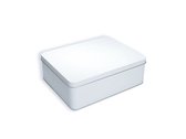 Blikken doos wit - Rechthoekig blikken doos met deksel wit