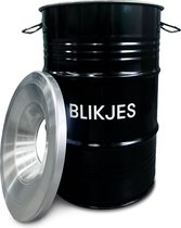 BinBin Flame Blikjes 60 Liter met vlamwerend deksel olievat afvalscheiding inzamelbak blikjes | statiegeld blikken | Horeca afvalbak