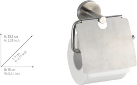 Wenko Toiletrolhouder 15 X 13,5 Cm Rvs Matzilver