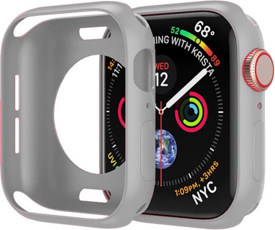 Strap-it Geschikt voor Apple Watch TPU Case - 41mm - grijs - hoesje - beschermhoes - protector - bescherming