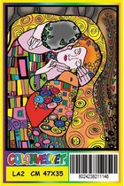 ColorVelvet Fluwelen kleurplaat groot nr. LA2 zonder stiften (47x35cm) - Gustav Klimt De Kus