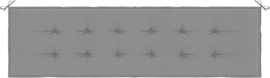 vidaXL Coussin de banc de jardin gris 180x50x3 cm