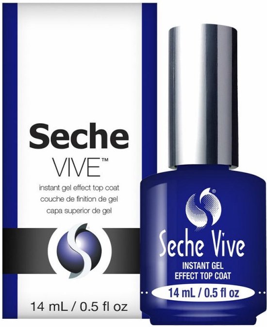 Seche Vite Gel Effect Top Coat Refill – 16oz (4 X 0.5oz Bottles) – Fast Drying, High Shine