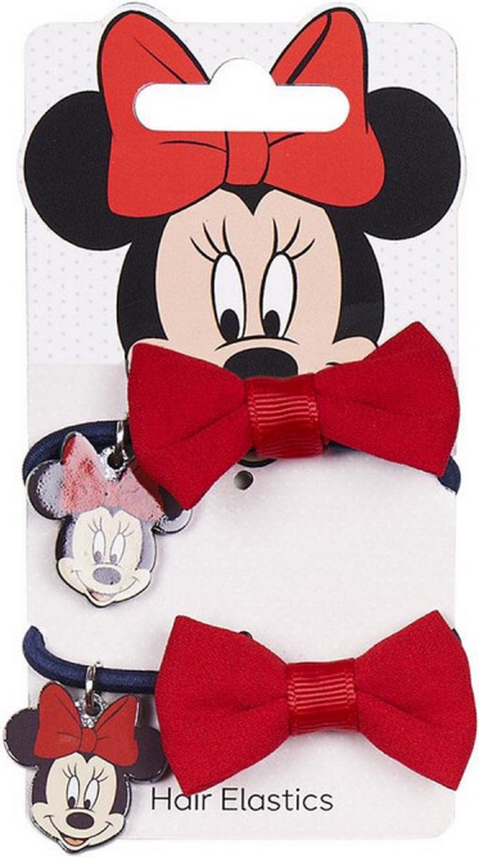 Goedkoopste Haarelastiek Minnie Mouse Rood Blauw Lasso 2 Stuks