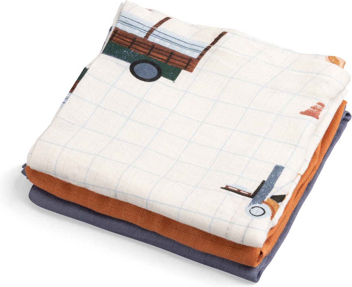 Goedkoopste Sebra Busy Builders Hydrofiel Handdoek 75x75 Set Van 3