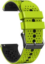 Siliconen bandje - geschikt voor Huawei Watch GT / GT Runner / GT2 46 mm / GT 2E / GT 3 46 mm / GT 3 Pro 46 mm / GT 4 46 mm / Watch 3 / Watch 3 Pro / Watch 4 / Watch 4 Pro - limoengroen-zwart
