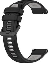 Siliconen bandje - geschikt voor Samsung Galaxy Watch 6 / Watch 6 Classic / Watch 5 / Watch 5 Pro / Watch 4 / Watch 4 Classic / Watch 3 41 mm / Active / Active 2 / Watch 42 mm - zwart-grijs