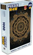 Puzzel Mandala - Goud - Bohemian - Luxe - Legpuzzel - Puzzel 1000 stukjes volwassenen