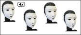 4x Masque Grimeer couche de chaux blanche - à peindre soi-même - Peindre des Masques festival de fête à thème carnaval