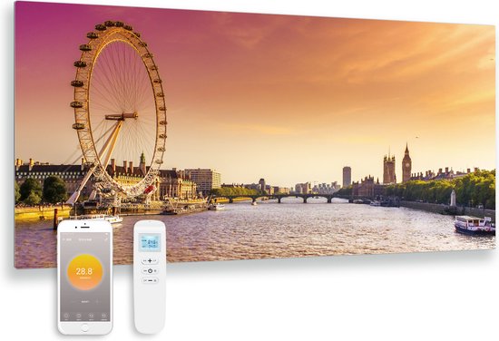 Quality Heating - QH-GD Serie - Bedrukt glazen infrarood paneel – Infrarood verwarming - Infrarood verwarmingspaneel - Met thermostaat - Wand – Wifi – Afstandsbediening - 119x59 - 700Watt