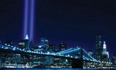 Fotobehang - Vlies Behang - Brooklyn Bridge in de Nacht - New York - 254 x 184 cm