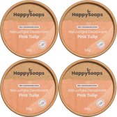 4x HappySoaps Natuurlijke Deodorant Pink Tulip (1 jaar voorraad)