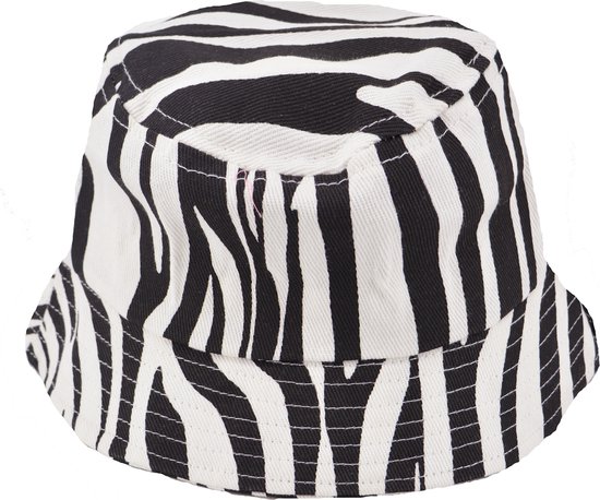 Kinder Bucket Hat - Zebra Zwart/Wit | 52-54 cm | Katoen | Fashion Favorite
