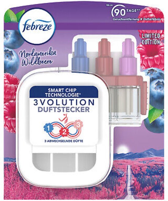 Febreze 3Volution Diffuseur Électrique De Parfum 4 X 20 Ml Fraîcheur Pure