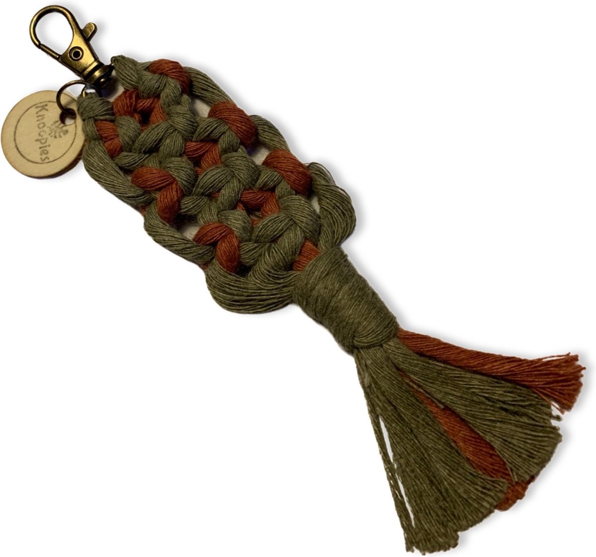 TRUEIN Set van 3 bohemien gevlochten sleutelhangers, handgemaakt, macramé koord, korte nekband, wit, zwart, sojagroen, B22 tot E27, 18 cm