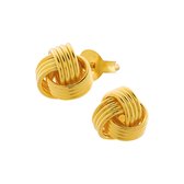 Zilveren oorbellen | Oorstekers | Gold plated oorstekers, knoop
