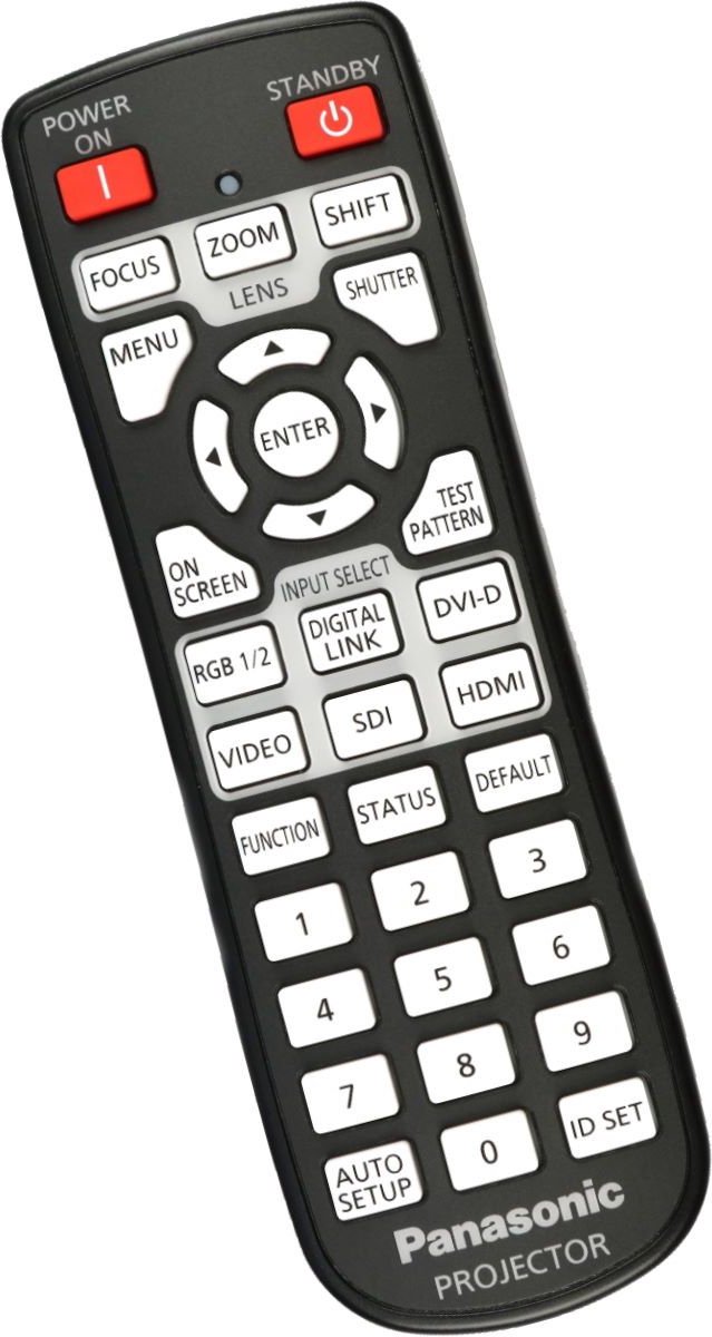 Afstandsbediening geschikt voor de PANASONIC PT-DW750LB beamer, vervangt N2QAYA000060