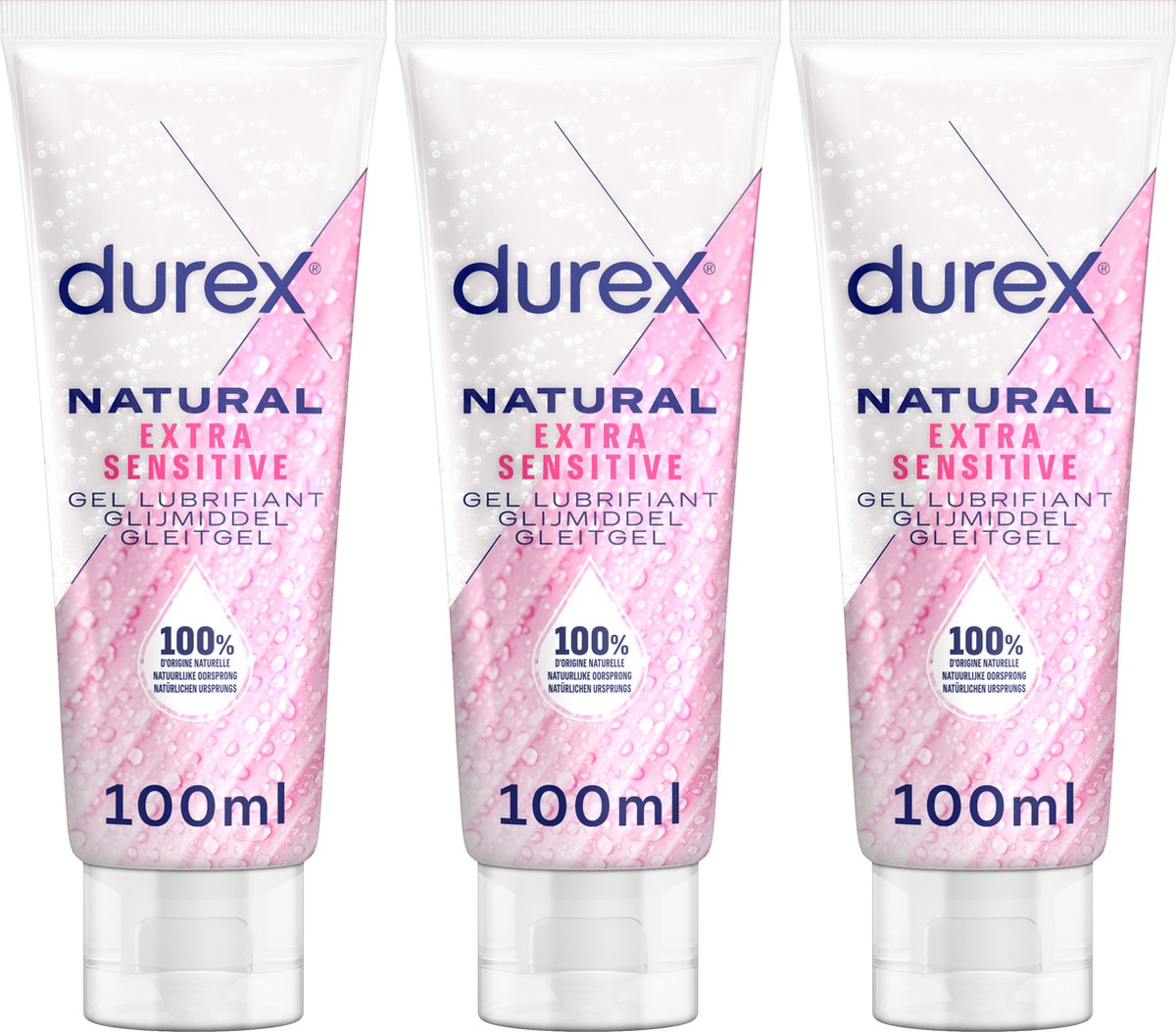Goedkoopste Durex Glijmiddel Natural - Extra Sensitive - 100 natuurlijk - 100ml x3