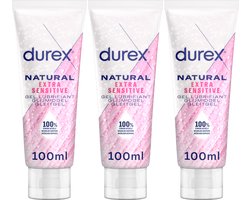 Durex Glijmiddel Natural - Extra Sensitive - 100% natuurlijk - 100ml x3