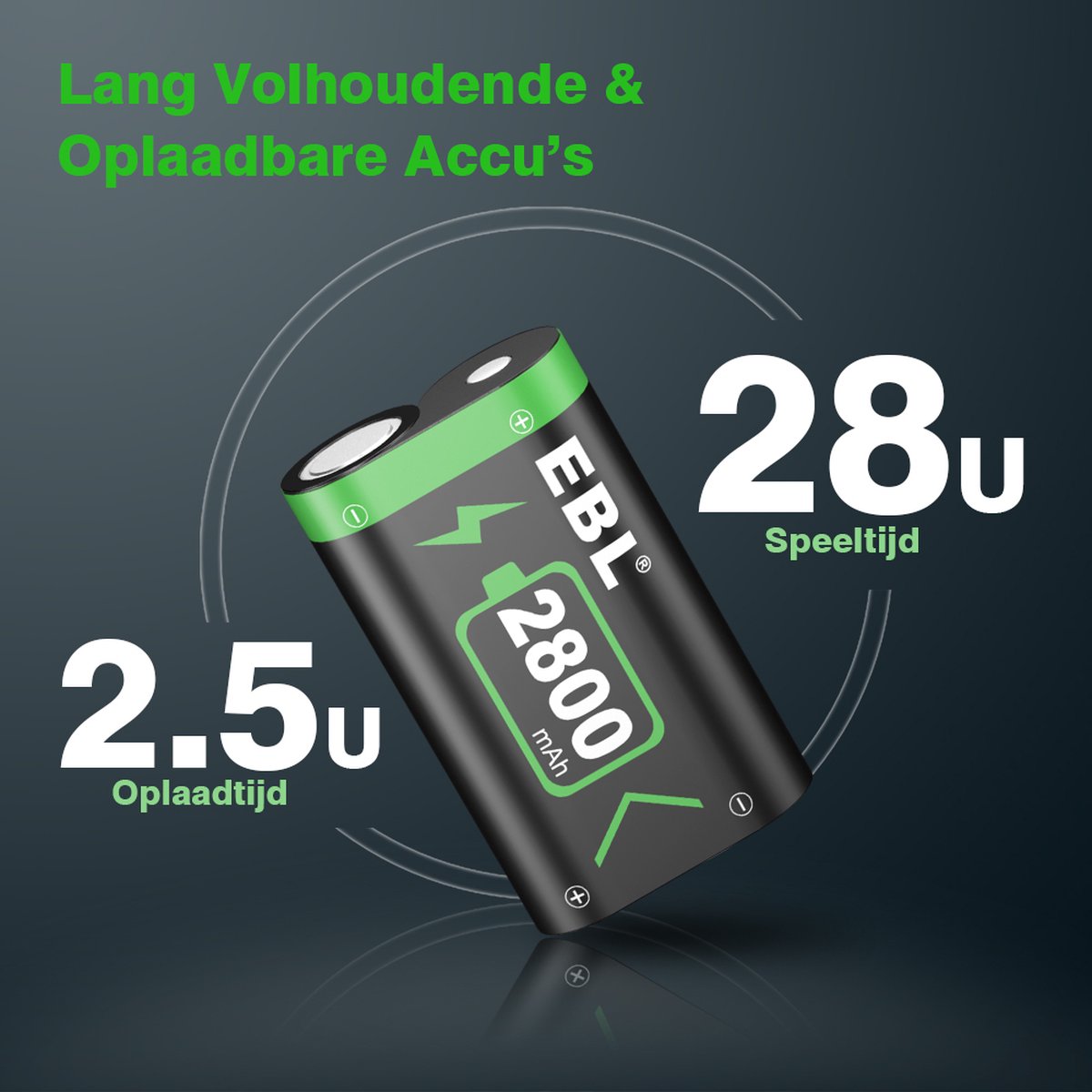 EBL Oplaadstation met 3x 2800 mAH Accu's voor de XBOX Series X/S & XBOX ONE X/S - Black LCD Docking Station - Laadstation voor Xbox controllers – foto 3