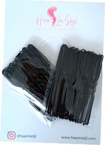 Haar in Stijl® U Pins Zwart - 90 zwarte haarpinnen - haardotspelden insteekspelden haarspelden - kapper haartools - haaraccessoires voor dames