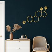 Wanddecoratie | Oestrogeen Molecuul / Estrogen Molecule| Metal - Wall Art | Muurdecoratie | Woonkamer | Buiten Decor |Gouden| 75x53cm