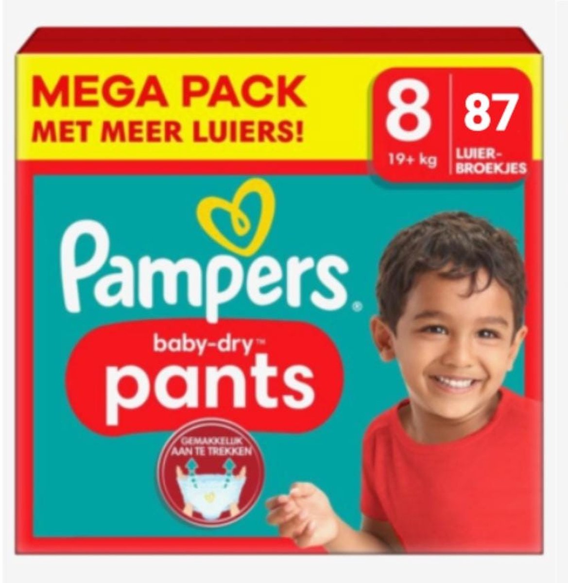 Pampers Couches Baby-Dry Taille 8 (17+ kg), 120 Couches Bébé, Pack