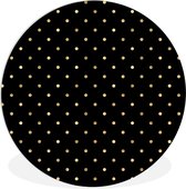 WallCircle - Wandcirkel ⌀ 120 - Patronen - Stippen - Goud - Zwart - Ronde schilderijen woonkamer - Wandbord rond - Muurdecoratie cirkel - Kamer decoratie binnen - Wanddecoratie muurcirkel - Woonaccessoires XXL