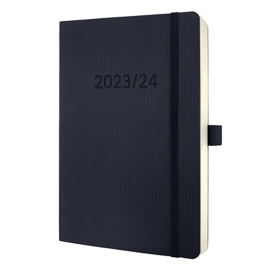 Sigel agenda 2023/2024 - Conceptum - A5 - softcover - 2 pagina's / 1week - 18 maanden - zwart - SI-C2406