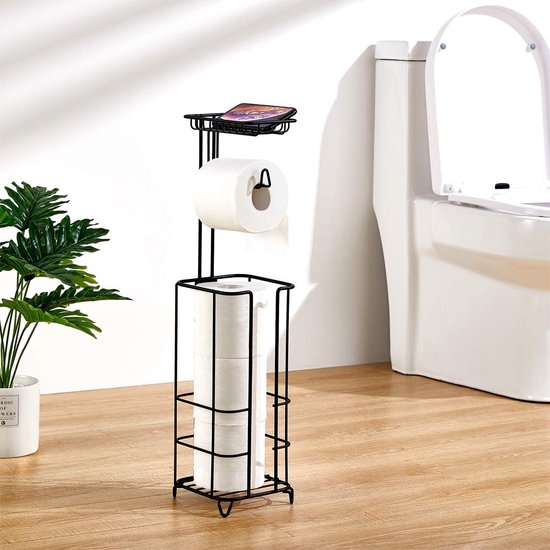 Porte-rouleau de papier toilette avec étagère, support de rouleau de papier  toilette... | bol