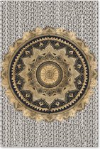 Muurdecoratie Mandala - Bloem - Goud - Luxe - Bohemian - 120x180 cm - Tuinposter - Tuindoek - Buitenposter