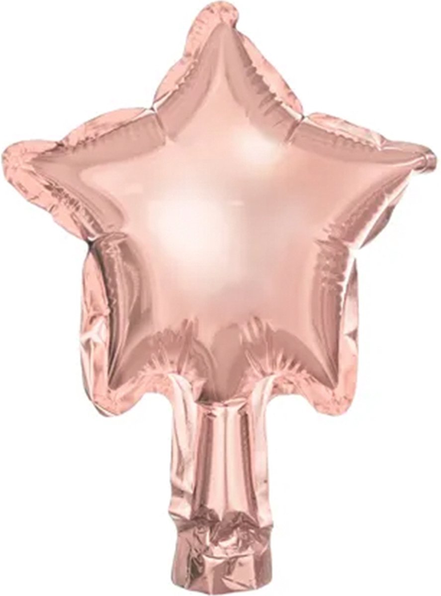 Partydeco - Folieballon Sterren Rose Gold 12 cm (25 stuks)