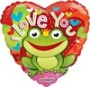Wefiesta - Folieballon Hart I love you Frogs