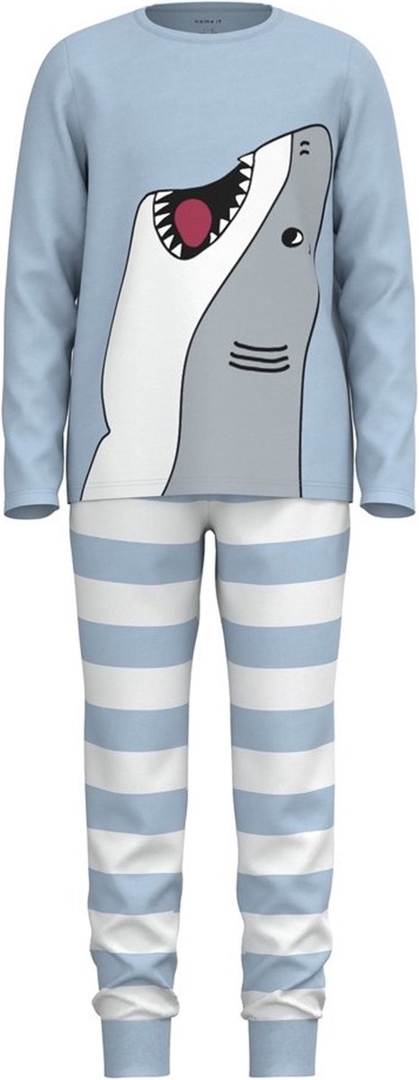 name it pyjama set jongen Dusty Blue Shark maat 86-92
