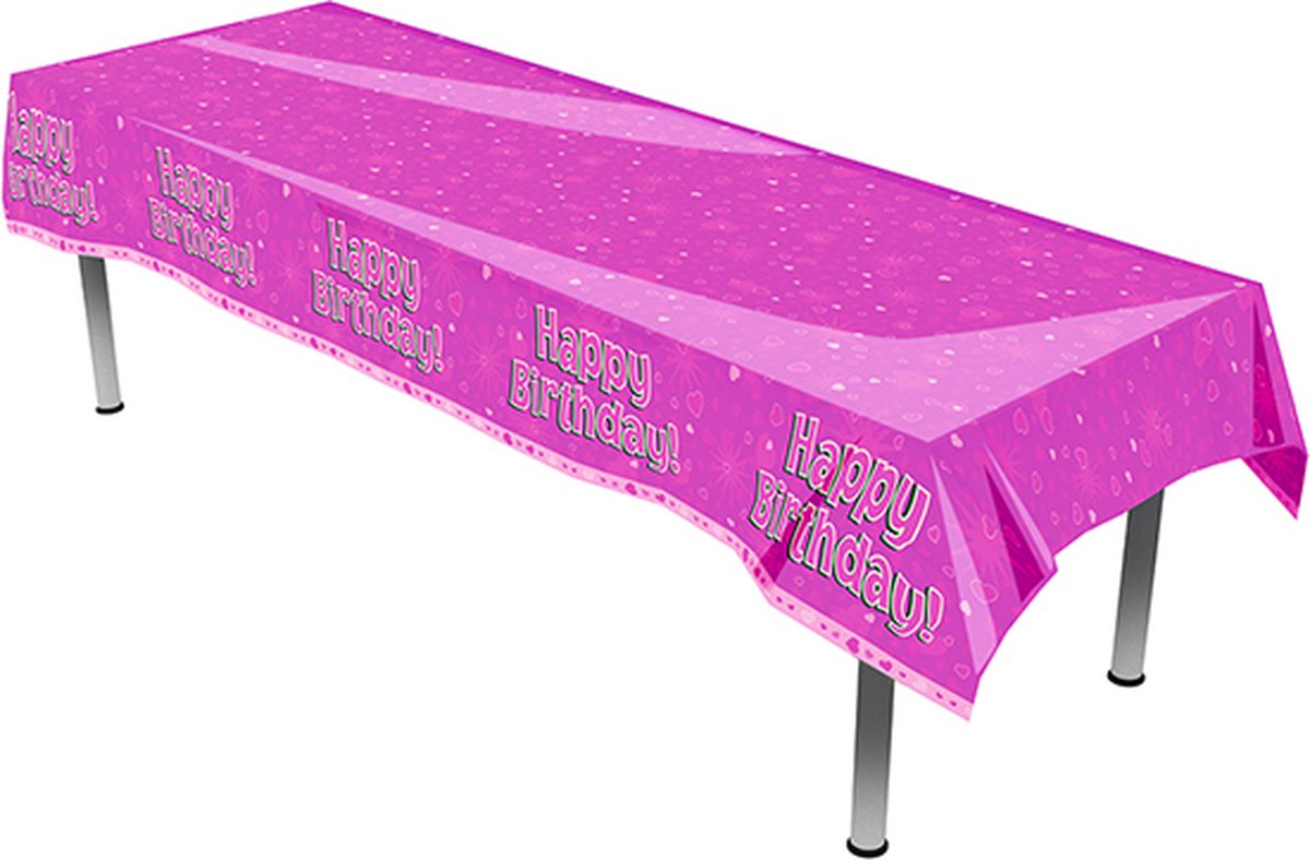 Oaktree - Tafelkleed Happy Birthday Roze