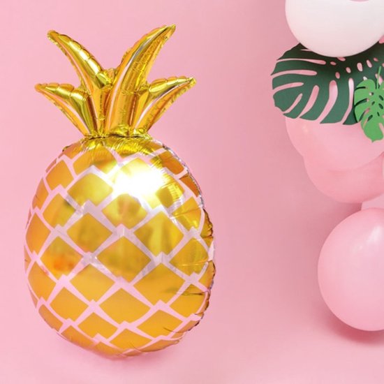 PARTYDECO - Aluminium gele ananas ballon - Decoratie > Ballonnen