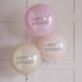 Ginger Ray - Ginger Ray - 3 Pink Double Layered Happy Birthday - 18 inch