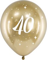 Partydeco - Glossy ballonnen gold 40 jaar (6 stuks)