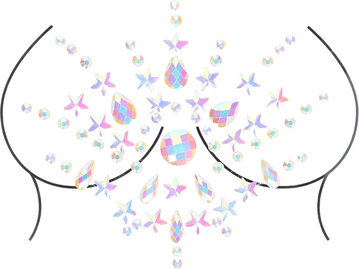 Body Jewelry Stickers - Chest - Glow in the Dark - Opal