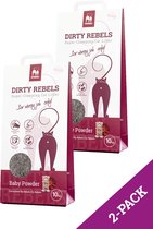 Dirty Rebels kattenbakvulling BABY POWDER - 2-pack (2x10 L) - extreem snel klontvormend