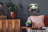 Muurstickers - Sticker Folie - Panda - Wilde dieren - Bloemen - Natuur - 40x30 cm - Plakfolie - Muurstickers Kinderkamer - Zelfklevend Behang - Zelfklevend behangpapier - Stickerfolie
