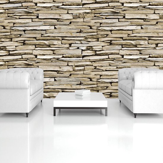 Papier peint photo - Papier Peint Intissé - Mur de Pierre Décorative - 254 x 184 cm