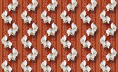 Fotobehang - Vlies Behang - Orchideeën op Luxe Patroon - Bloemen - 208 x 146 cm